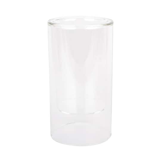 6" Clear Glass Dual Cylinder Candle Holder by Ashland®